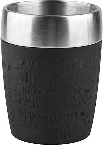 Emsa 514514 Isolier-Trinkbecher, Mobil genießen, 200 ml, Dreh- Trinkverschluss, Schwarz, Travel Cup, 1 Stück (1er Pack) im Sale